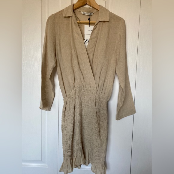 NWT Zara Valery Dress Linen Blend size XS - Picture 3 of 7